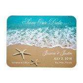 Strand mit Starfish Speichern Sie das Date Magnet (Horizontal)