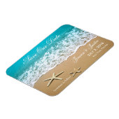 Strand mit Starfish Speichern Sie das Date Magnet (Linke Seite)