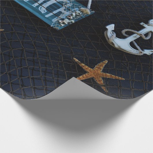 Strand mit Starfish und Ankern Geschenkpapier (Ecke)