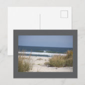 Strand mit Wave Postcard Postkarte (Vorne/Hinten)
