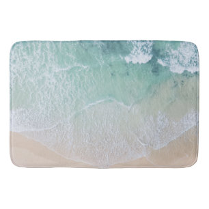 Strand mit weißem und grünem Lace Sand und Meer Badematte
