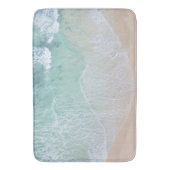 Strand mit weißem und grünem Lace Sand und Meer Badematte (Vorderseite Vertikal)