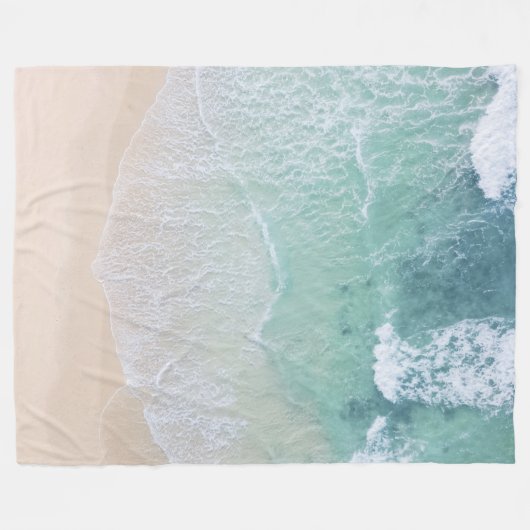 Strand mit weißem und grünem Lace Sand und Meer Fleecedecke (Vorderseite (Horizontal))