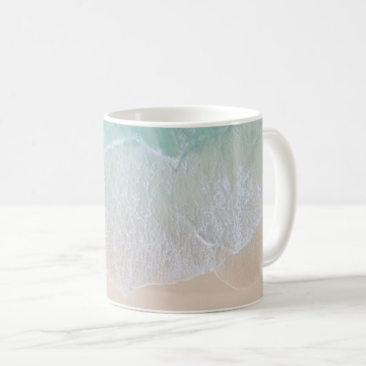 Strand mit weißem und grünem Lace Sand und Meer Kaffeetasse (VorderseiteRechts)