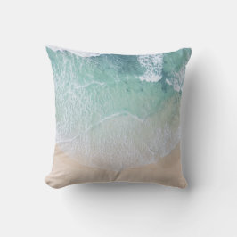 Strand mit weißem und grünem Lace Sand und Meer Kissen