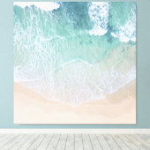 Strand mit weißem und grünem Lace Sand und Meer Leinwanddruck (Insitu (Holzboden))