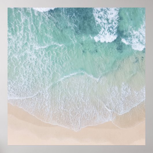 Strand mit weißem und grünem Lace Sand und Meer Poster (Vorne)