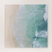 Strand mit weißem und grünem Lace Sand und Meer Puzzle (Horizontal)