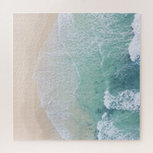 Strand mit weißem und grünem Lace Sand und Meer Puzzle (Horizontal)