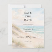 Strand moderne Hochzeit Save the Date Karte (Vorderseite)