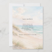 Strand moderne Küstenhochzeit Save The Date (Rückseite)