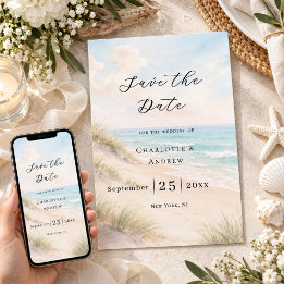 Strand moderne Küstenhochzeit Save The Date