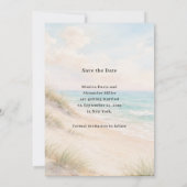 Strand moderne Küstenhochzeit Save The Date (Rückseite)