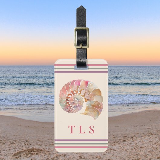 Strand-Monogramm-Nautilus-Tasche mit stilvollen St Gepäckanhänger