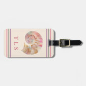 Strand-Monogramm-Nautilus-Tasche mit stilvollen St Gepäckanhänger (Vorderseite horizontal)