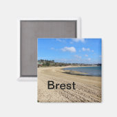 Strand Moulin Blanc in Brest Magnet (Vorderseite/Rückseite)