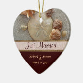 Strand-Muschel-Herz-geformte Gastgeschenk Hochzeit Keramik Ornament (Links)