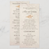 Strand Muscheln Sand Hochzeitsprogramm Brautparty (Vorne/Hinten)