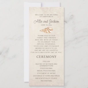 Strand Muscheln Sand Hochzeitsprogramm Brautparty