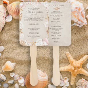 Strand Muscheln Sand Hochzeitsprogramm Brautparty Fächer