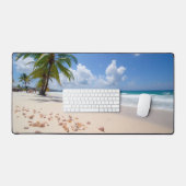 Strand, Muscheln und Palmen Schreibtischunterlage (Tastatur & Maus)
