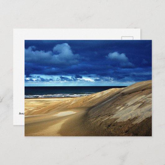 Strand nach Sturm Postkarte (Vorne/Hinten)
