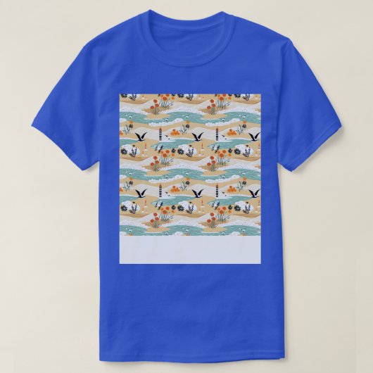 Strand Nahtloses Muster Sommerpalme Tree Waves Coa T-Shirt (Design vorne)