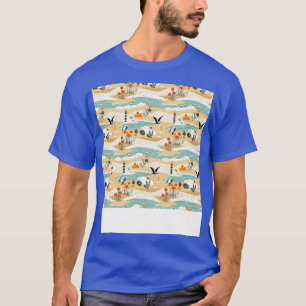 Strand Nahtloses Muster Sommerpalme Tree Waves Coa T-Shirt