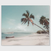Strand neben Kokospalmen Geschenkpapier (Flach)