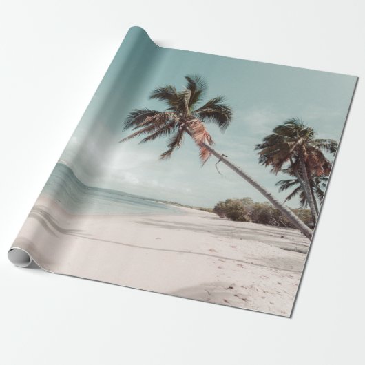 Strand neben Kokospalmen Geschenkpapier (Ungerollt)