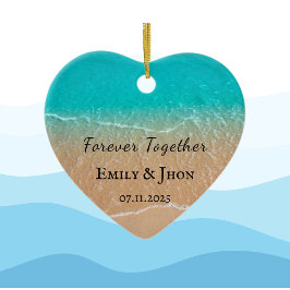 Strand Neu verheiratetes Paar Foto Weihnachten Keramik Ornament
