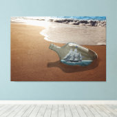 STRAND OCEAN SCHIFFSFLASCHE STRETCHIERTE LEINWAND (Insitu (Holzboden))