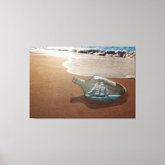 STRAND OCEAN SCHIFFSFLASCHE STRETCHIERTE LEINWAND (Vorderseite)