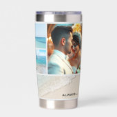 Strand- oder Hochzeit in Urlaubsort-FotoCollage Thermobecher (Rückseite)