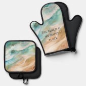 Strand Ofenhandschuh & Topflappen-Set (Vorderseite/Rückseite)