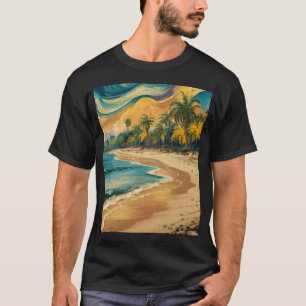 Strand, Ölfarbe. T-Shirt