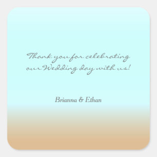 Strand Ombre Elegante Gefallen-Sticker Quadratischer Aufkleber