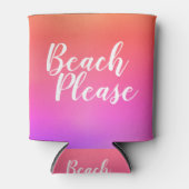 Strand Orange Hot Pink Ombre Dosenkühler (Vorderseite)