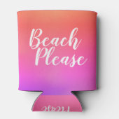 Strand Orange Hot Pink Ombre Dosenkühler (Rückseite)