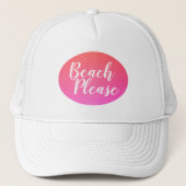 Strand Orange Hot Pink Ombre Truckerkappe (Vorderseite)