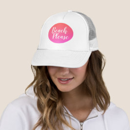 Strand Orange Hot Pink Ombre Truckerkappe