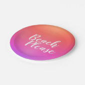 Strand Orange Pink Ombre Pappteller (Schrägansicht)