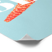 Strand Orange Starfish & Cyan Blue Poster (Ecke)