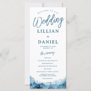 Strand-Ozean-Aquarell-Hochzeitsprogramm