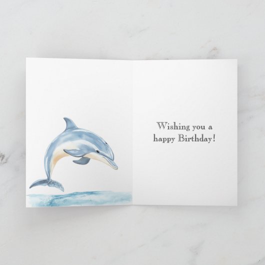 Strand Ozean Delfin Geburtstag Karte (Innenseite)