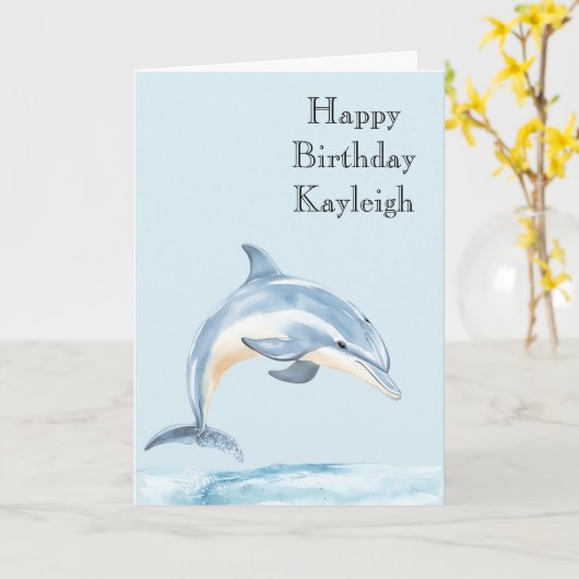 Strand Ozean Delfin Geburtstag Karte (Gelbe Blume)