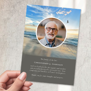Strand Ozean Foto Beileid Beerdigung Gedenken Dankeskarte