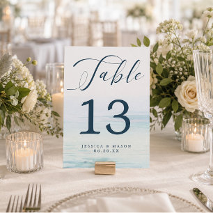 Strand-Ozean-Hochzeit 5x7-Tischnummern