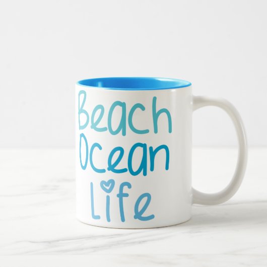 Strand-Ozean-Leben-Tasse Zweifarbige Tasse (Rechts)