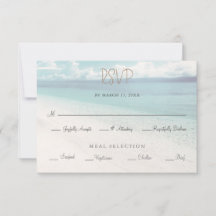 Strand-Ozean-Meeres-Hochzeits-RSVP-Karte